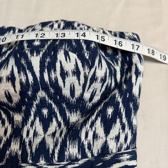 Banana Republic Women's Strapless Dress White Navy Geometric Size 6P Cocktail - Picture 8 of 11